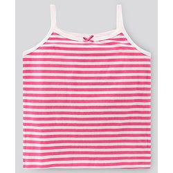 Pine Kids Singlet Anti Microbial & Biowashed Cotton Slips Striped Pattern Pack of 3 - Pink Yellow And Blue