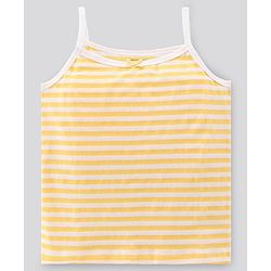 Pine Kids Singlet Anti Microbial & Biowashed Cotton Slips Striped Pattern Pack of 3 - Pink Yellow And Blue