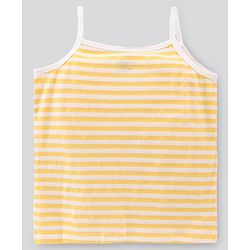 Pine Kids Singlet Anti Microbial & Biowashed Cotton Slips Striped Pattern Pack of 3 - Pink Yellow And Blue