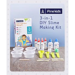 Pine Kids 3-in-1 DIY Slime Making Kit - Multicolor | Enhances Creativity, Hands-On Learning | Bring Out the Kids Creativity & Hidden Talents | Perfect Gift for Birthdays & Parties | BIS Certified