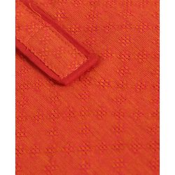Pine Kids Full Sleeves Textured Kurta with Placket Detailing and Pyjama Set - Orange
