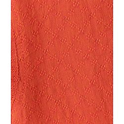 Pine Kids Full Sleeves Textured Kurta with Placket Detailing and Pyjama Set - Orange