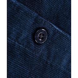 Pine Kids Full Sleeves Solid Corduroy Shirt - Navy