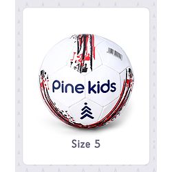 Pine Kids Professional Size - 5 Football - White | High-Quality Stitched Soccer Ball for Boys & Girls | Ideal for Training, Match Play & Practice | Official Size | Long-Lasting Performance
