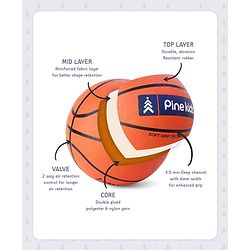 Pine Kids Size 7 Basketball - Orange