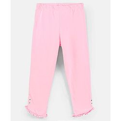 Pine Kids Organic Cotton & Biowash Three Fourth Length Solid Colour Leggings Pack of 2 - Fuchsia & Light Pink