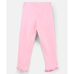 Pine Kids Organic Cotton & Biowash Three Fourth Length Solid Colour Leggings Pack of 2 - Fuchsia & Light Pink