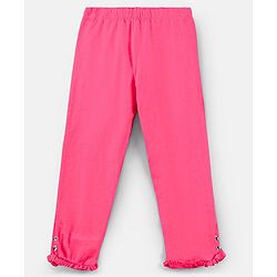 Pine Kids Organic Cotton & Biowash Three Fourth Length Solid Colour Leggings Pack of 2 - Fuchsia & Light Pink