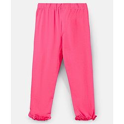 Pine Kids Organic Cotton & Biowash Three Fourth Length Solid Colour Leggings Pack of 2 - Fuchsia & Light Pink