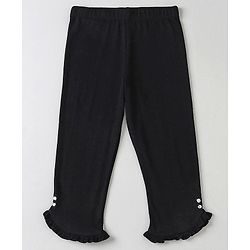 Pine Kids Solid Calf Length Legging with Organic Cotton and Biowash Pack of 2 - Black White
