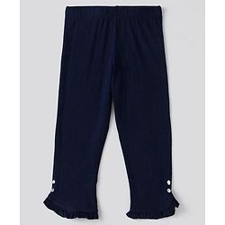 Pine Kids Solid Calf Length Legging with Organic Cotton and Biowash Pack of 2 - Blue Red