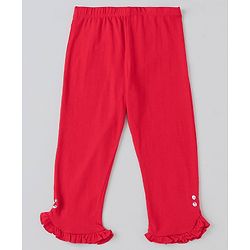 Pine Kids Solid Calf Length Legging with Organic Cotton and Biowash Pack of 2 - Blue Red
