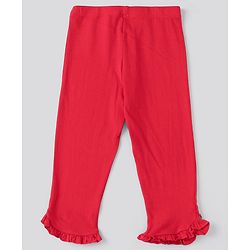 Pine Kids Solid Calf Length Legging with Organic Cotton and Biowash Pack of 2 - Blue Red