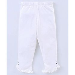 Pine Kids Calf Length Legging With Organic Cotton And Biowash Pack of 2 - White Pink