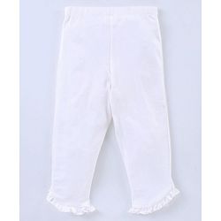Pine Kids Calf Length Legging With Organic Cotton And Biowash Pack of 2 - White Pink