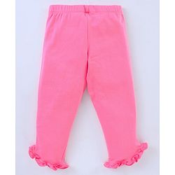 Pine Kids Calf Length Legging With Organic Cotton And Biowash Pack of 2 - White Pink