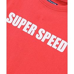Pine Kids Biowash Half Sleeves Tee Super Speed Print - Red