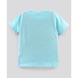 Pine Kids Half Sleeves Biowash Tee Wave Print - Light Blue
