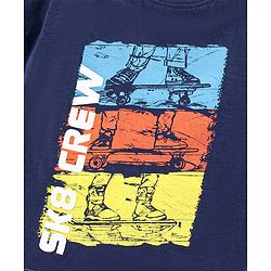 Pine Kids Half Sleeves Tee SK8  Crew Print - Navy Blue