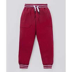 Pine Kids Biowashed Full Length Lounge Pant With Drawstring - Red