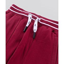 Pine Kids Biowashed Full Length Lounge Pant With Drawstring - Red