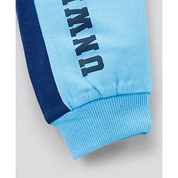 Pine Kids Full Length Biowashed Track Pants Text Print - Blue