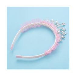 Pine Kids Frilled Hair Band With Crown Applique - Pink