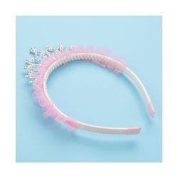 Pine Kids Frilled Hair Band With Crown Applique - Pink