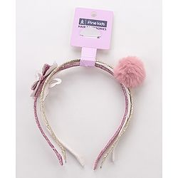 Pine Kids Glitter Hair Bands with Bow Pack of 3 - Multicolor