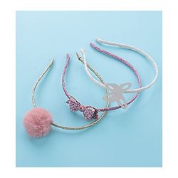 Pine Kids Glitter Hair Bands with Bow Pack of 3 - Multicolor