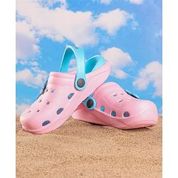 Pine Kids Clogs With Backstrap - Blue Pink