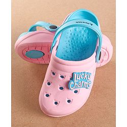 Pine Kids Clogs With Backstrap - Blue Pink