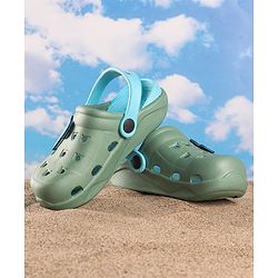 Pine Kids Clogs With Backstrap - Blue Green
