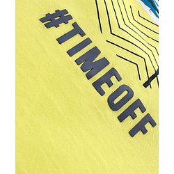 Pine Kids Half Sleeves T-Shirt Scenery Print - Yellow