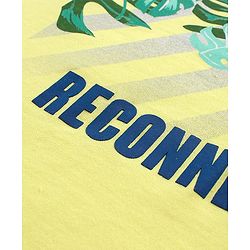 Pine Kids Half Sleeves Cotton Biowashed T-Shirt Reconnect Print - Yellow