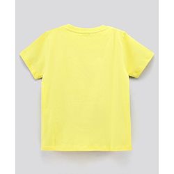Pine Kids Half Sleeves T-Shirt Beach Print - Yellow
