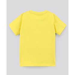 Pine Kids Half Sleeves Cotton T Shirt Placement Print- Yellow