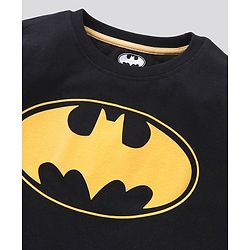 Pine Kids Half Sleeves Biowashed Tee Batman Print - Black