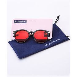 Pine Kids Wayfarer Sunglasses - Red Black