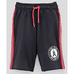 Pine Kids Biowash Shorts With Drawstring Champion Print - Black