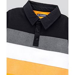 Pine Kids Half Sleeves Biowashed T-shirt Block Print - Multicolor