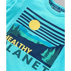 Pine Kids Half Sleeves Bio Washed Printed Tee - Blue
