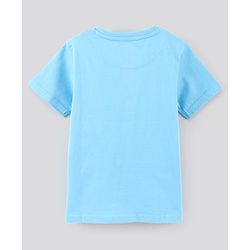 Pine Kids Half Sleeves Cotton Biowashed T-Shirt With Chest Pocket - Blue