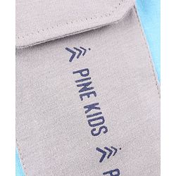 Pine Kids Half Sleeves Cotton Biowashed T-Shirt With Chest Pocket - Blue