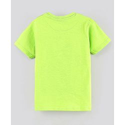 Pine Kids Half Sleeves Cotton Biowashed T-Shirt Beach Holiday Print - Green