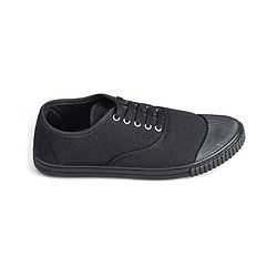 Pine Kids Solid Lace Up School Shoes - Black