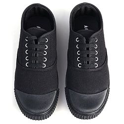 Pine Kids Solid Lace Up School Shoes - Black