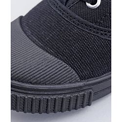 Pine Kids Solid Lace Up School Shoes - Black