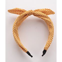 Pine Kids Free Size Knot Bow Dot Print Hair Bands Set of 2 - Multicolour