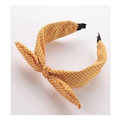 Pine Kids Free Size Knot Bow Dot Print Hair Bands Set of 2 - Multicolour